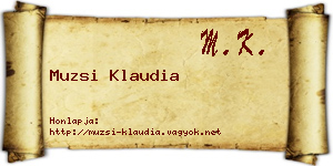 Muzsi Klaudia névjegykártya